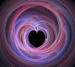Swirls of pink, blue, purple, magenta, and lavender flow around a strong central heart shape, evoking love, romance, and &mdash; perhaps &mdash; a touch of chaos.