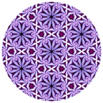 This mandala contains a repeating pattern of seven floral discs in a pretty lavender color.
