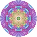 This mandala contains a soft floral motif in tones of blue, purple, cyan, and magenta, and is made from our <em>Chiffon Nautilus</em> fractal. Great emblem for a massage therapist or other health practitioner!
