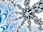 This blue and white fractal is strongly suggestive of snowflakes, ice crystals, and the crisp cold of winter.