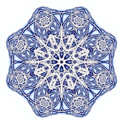 This star shaped snowflake is the very epitome of winter with its icy chill and frosty tones of blue and white. Bundle up and pass the hot buttered rum!