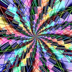 Primary colors in a rainbow spiral of confetti and tinsel, suggesting fun, joy, and celebration. This design is perfect for a puzzle, gift wrap, or a birthday theme.