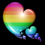 Here's a tidy little set of cascading rainbow hearts for your next Pride Event or special day!